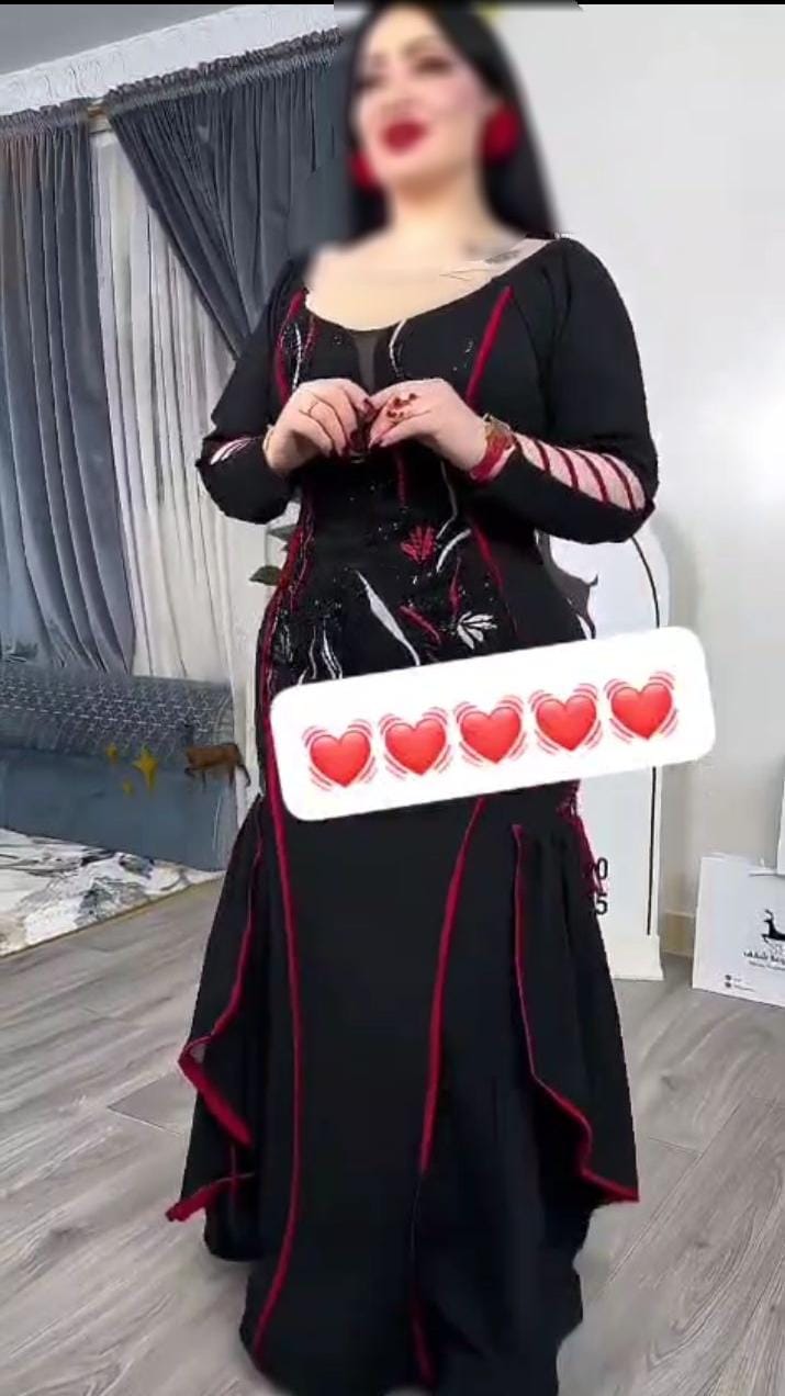 فستان سهرة فخم باللون الأسود×أحمر أروع فساتين الرياض